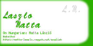laszlo matta business card